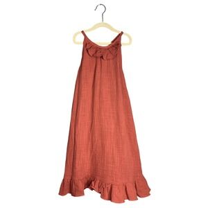 The Sunday Collective Dress Girls Sz‎ 8-9 Brushed Cotton Ruffle Hem Boho NWT
